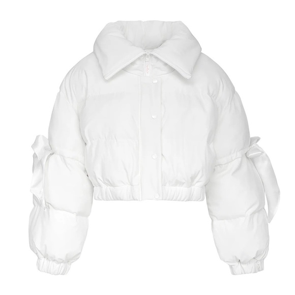 Selkie Jackets & Coats Selkie Ivory Marshmaow Cropped Puffer Jacket